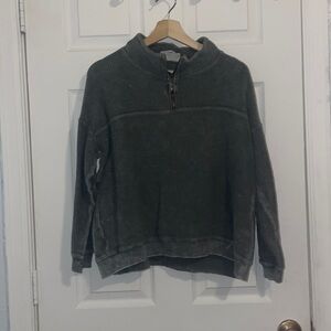 Charcoal Ribbed Quarter Zip